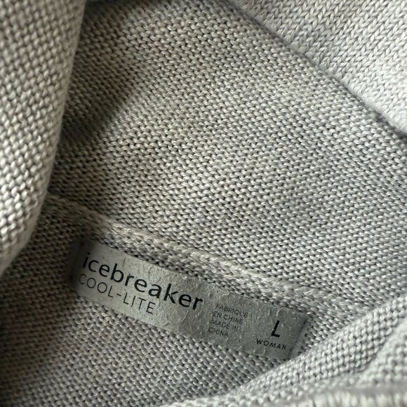 Icebreaker Cool-Lite Merino Wool Sweater Gray Lightweight Knit Women’s L - Picture 3 of 6